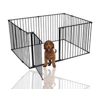 Safetots Dog Play Pen Black 105cm x 144cm, Pet Pen for Pets Dogs and Puppy, Dog Playpen suitable for Indoor and Outdoor use, Easy Installation