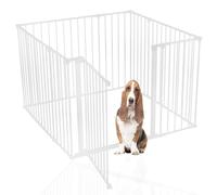 Safetots Dog Play Pen White 105cm x 144cm, Pet Pen for Pets Dogs and Puppy, Dog Playpen suitable for Indoor and Outdoor use, Easy Installation