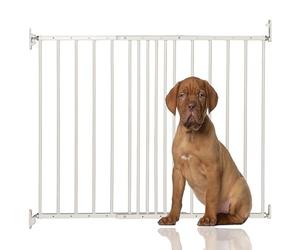 Safetots Extending Metal Pet Safety Gate, 62.5cm - 106.8cm, White, Dog Stair Gate, Safety Barrier for Puppy