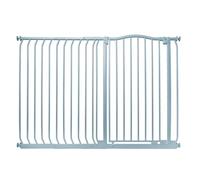 Safetots Extra Tall Curved Top Safety Gate, 134cm - 143cm, Matt Grey, Extra Tall 100cm in Height, Pressure Fit Stair Gate, Baby Gate for Doors Hallways and Spaces, Safety Barrier, Easy Installation