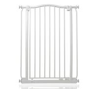 Safetots Extra Tall Curved Top Safety Gate, 71cm - 80cm, Matt White, Extra Tall 100cm in Height, Pressure Fit Stair Gate - White - Metal - 71cm -80cm
