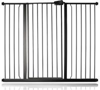 Safetots Extra Tall Metal Safety Gate Pressure Fit, 126.7cm - 134.3cm, Matt Black, 104cm in Height, Extra Tall Stair Gate, Tall Baby Gate, Easy Installation