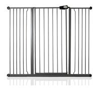 Safetots Extra Tall Metal Safety Gate - Pressure Fit, 133.2cm-140.8cm, Slate Grey, 104cm Height - Easy Installation for Stairs