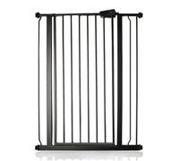 Safetots Extra Tall Metal Safety Gate Pressure Fit, 75Cm - 82.6Cm, Matt Black, 104Cm In Height, Extra Tall Baby Gate