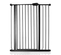Safetots Extra Tall Metal Safety Gate Pressure Fit, 81.4Cm - 89Cm, Matt Black, 104Cm In Height, Extra Tall Baby Gate