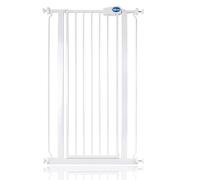 Safetots Extra Tall Narrow Metal Safety Gate, Pressure Mounted, 68.5 cm - 75 cm, White, 104 cm Height, Extra High Stair Gate, High Gate for Babies, Easy Installation