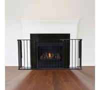 Safetots Multi Panel Fire Surround, 38cm Deep x 138cm Wide, Black, 70cm Tall, Child and Pet Fire Safety, Baby and Toddler Fire Guard, Safety Barrier for Fireplaces, Easy Installation