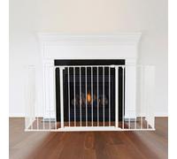 Safetots Multi Panel Fire Surround, 38cm Deep x 138cm Wide, White, 70cm Tall, Child and Pet Fire Safety, Baby and Toddler Fire Guard, Safety Barrier for Fireplaces, Easy Installation