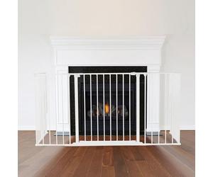 Safetots Multi Panel Fire Surround, 51cm Deep x 138cm Wide, White, 70cm Tall, Child and Pet Fire Safety, Baby and Toddler Fire Guard, Safety Barrier for Fireplaces, Easy Installation