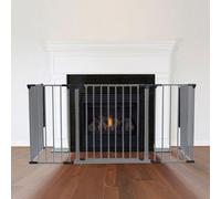 Safetots Multi Panel Fire Surround, 77cm Deep x 138cm Wide, Grey, 70cm Tall, Child and Pet Fire Safety, Baby and Toddler Fire Guard, Safety Barrier for Fireplaces, Easy Installation