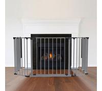 Safetots Multi Panel Fire Surround, 82Cm Deep X 104Cm Wide, Grey, 70Cm Tall, Child And Pet Safety, Baby And Toddler Fire Guard, Grey
