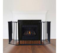Safetots Multi Panel Fire Surround, 88cm Deep x 104cm Wide, Black, 70cm Tall, Child and Pet Fire Safety, Baby and Toddler Fire Guard, Safety Barrier for Fireplaces, Easy Installation