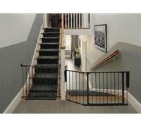 Safetots Multi Panel Staircase Safety Gate Solution, Black Metal, Up to 115cm, Screw Fit, Includes Diagonal Gate 67-105.5cm