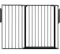 Safetots Premium Extra Tall Room Divider, up to 128cm Wide, Black, 105cm Tall, Multi Panel Flexible Room Barrier, Room Divider with Door for Baby and Toddler, Easy Installation