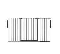 Safetots Premium Extra Tall Room Divider, Up To 174Cm Wide, Black, 105Cm Tall, Multi Panel Barrier For Baby And Toddler