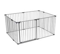 Safetots Premium Multi Panel Play Den, 105cm x 144cm, Grey, 70cm High, Baby Playpen, Play Den for Toddlers, Large Playpen, Easy Installation