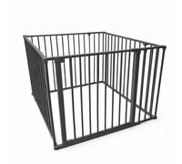 Safetots Premium Multi Panel Play Pen with MAT, 92cm x 92cm, Grey, 70cm High