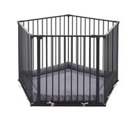 Safetots Premium Multi Panel Play Pen With Mat, Pentagon, 5 X 72Cm, Black, 70Cm High