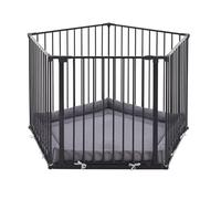Safetots Premium Multi Panel Play Pen with Mat Pentagon, 5 x 72cm, Black, 70cm High