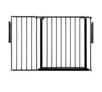 Safetots Premium Multi Panel Room Divider, up to 115cm Wide, Black, 70cm Tall, Multi Panel Flexible Room Barrier, Room Divider with Door for Baby and Toddler, Easy Installation