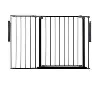 Safetots Premium Multi Panel Room Divider, up to 115cm Wide, Black, 70cm Tall, Multi Panel Flexible Room Barrier, Room Divider with Door for Baby and Toddler, Easy Installation