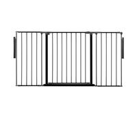 Safetots Premium Multi Panel Room Divider, up to 148cm Wide, Black, 70cm Tall, Multi Panel Flexible Room Barrier, Room Divider with Door for Baby and Toddler, Easy Installation