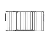 Safetots Premium Multi Panel Room Divider, Up To 148Cm Wide, Grey, 70Cm Tall, Flexible Barrier With Door For Baby And Toddler