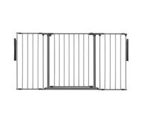 Safetots Premium Multi Panel Room Divider, up to 148cm Wide, Grey, 70cm Tall, Multi Panel Flexible Room Barrier, Room Divider with Door for Baby and Toddler, Easy Installation