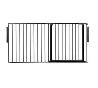 Safetots Premium Multi Panel Room Divider, up to 154cm Wide, Black, 70cm Tall, Multi Panel Flexible Room Barrier, Room Divider with Door for Baby and Toddler, Easy Installation