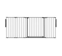 Safetots Premium Multi Panel Room Divider, Up To 181Cm Wide, Grey, 70Cm Tall, Flexible Barrier With Door For Baby And Toddler