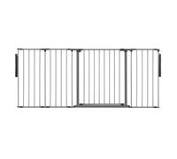 Safetots Premium Multi Panel Room Divider, Up To 181Cm Wide, Grey, 70Cm Tall, Flexible Barrier With Door For Baby And Toddler
