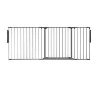 Safetots Premium Multi Panel Room Divider, Up To 187Cm Wide, Grey, 70Cm Tall, Flexible Barrier With Door For Baby And Toddler