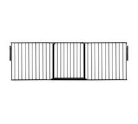 Safetots Premium Multi Panel Room Divider, up to 226cm Wide, Black, 70cm Tall, Multi Panel Flexible Room Barrier, Room Divider with Door for Baby and Toddler, Easy Installation