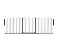 Safetots Premium Multi Panel Room Divider, Up To 226Cm Wide, Grey, 70Cm Tall, Flexible Barrier With Door For Baby And Toddler