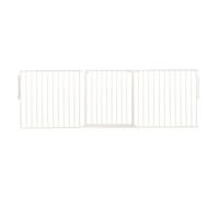 Safetots Premium Multi Panel Room Divider, Up To 226Cm Wide, White, 70Cm Tall, Flexible Barrier With Door For Baby And Toddler