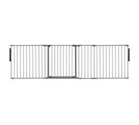 Safetots Premium Multi Panel Room Divider, Up To 259Cm Wide, Grey, 70Cm Tall, Flexible Barrier With Door For Baby And Toddler