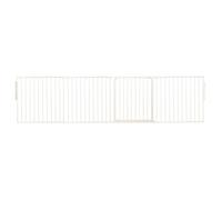 Safetots Premium Multi Panel Room Divider, Up To 298Cm Wide, White, 70Cm Tall, Flexible Barrier With Door For Baby And Toddler