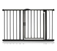 Safetots Pressure Fit Self Closing Stair Gate, 118.2cm - 125.2cm, Matt Black, Auto Closing Baby Gate, Safety Barrier for Toddler, Easy Installation