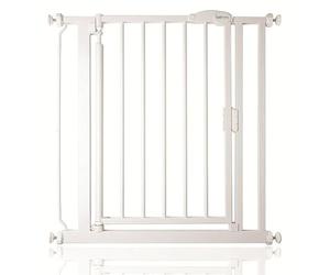 Safetots Pressure Fit Self Closing Stair Gate, 75cm - 82cm, White, Auto Closing Baby Gate, Safety Barrier for Toddler, Easy Installation