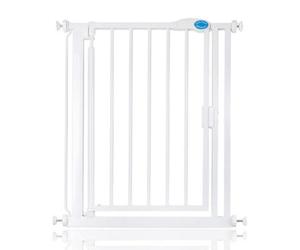 Safetots Pressure Fit Self Closing Stair Gate, Narrow, 68.5Cm - 75Cm, White, Auto Closing Baby Gate, Safety Barrier