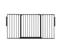 Safetots Premium Multi Panel Room Divider, up to 148cm Wide, Black, 70cm Tall, Multi Panel Flexible Room Barrier, Room Divider with Door for Baby and Toddler, Easy Installation