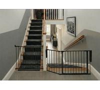 Safetots Solution For Up And Down Staircases, Black, Multi Panels, Up To 115Cm, And, Screw Fit Gate, 67Cm - 105.5Cm