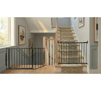 Safetots Solution For Up And Down Staircases, Black, Multi Panels, Up To 128Cm, And, Screw Fit Gate, 67Cm - 105.5Cm