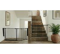 Safetots Solution For Up And Down Staircases, Black, Multi Panels, Up To 148Cm, And, Screw Fit Gate, 67Cm - 105.5Cm