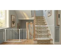 Safetots Solution For Up And Down Staircases, White, Multi Panels, Up To 128Cm, And, Screw Fit Gate, 67Cm - 105.5Cm