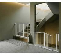 Safetots Solution For Up And Down Staircases, White, Multi Panels, Up To 187Cm, And, Screw Fit Gate, 67Cm - 105.5Cm
