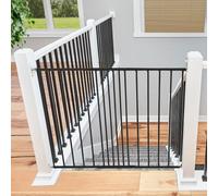 Safetots Top of The Stairs Screw Fitted Stair Gate, Black Metal, 62.5cm - 106.8cm, Metal Baby Gate, Screw Fit Safety Barrier, Stylish and Practical Safety Gate