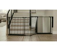 Safetots Two Door Multi Panel Solution For Up And Down Staircases, Black, 207Cm Of Length, Includes 2 Door Opening Panels