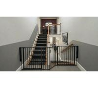 Safetots Two Door Multi Panel Solution For Up And Down Staircases, Black, 220Cm Of Length, Includes 2 Door Opening Panels