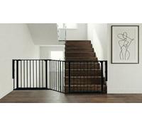 Safetots Two Door Multi Panel Solution For Up And Down Staircases, Black, 226Cm Of Length, Includes 2 Door Opening Panels